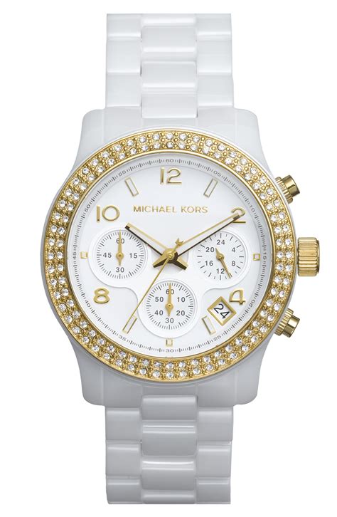 michael kors watches white gold|michael kors watch model nadja.